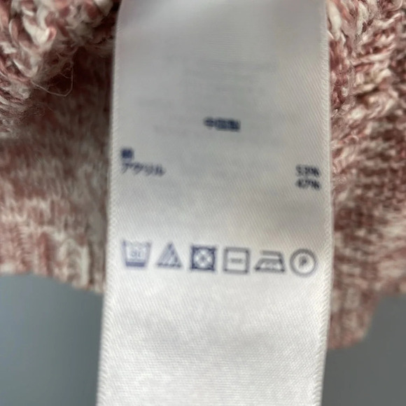 CHAPS Pink and White Slub Knit Sweater Soft Cotton Blend Coastal Size L - Picture 9 of 11